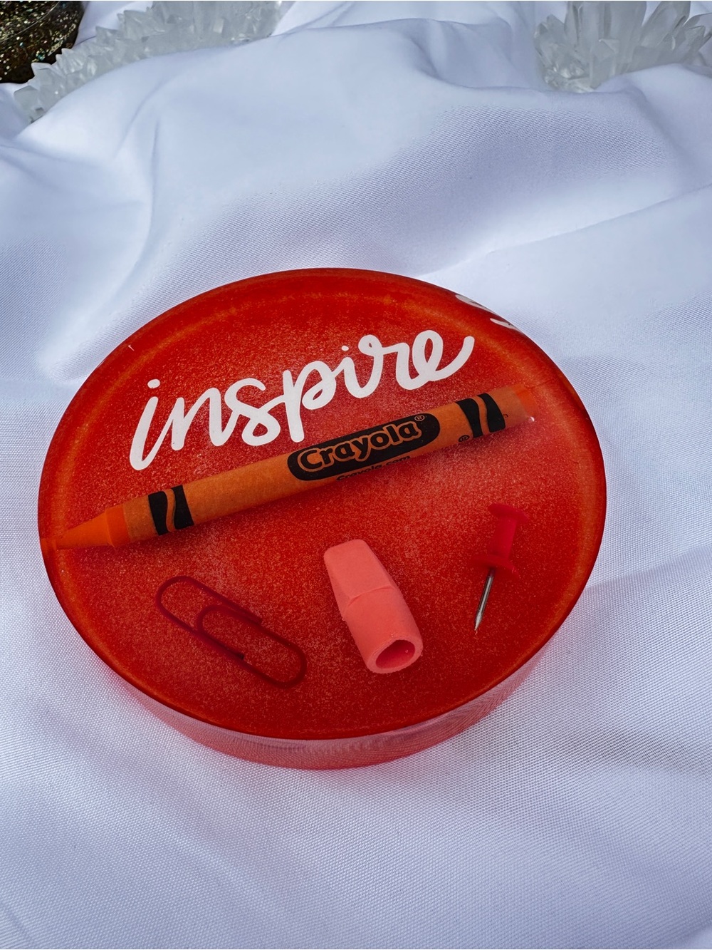 Inspire Orange Resin Coaster